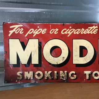 Vintage Tin Sign Advertising Model Smoking Tobacco Great Graphics