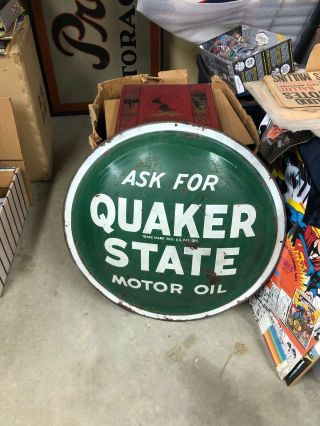 Bubble Front Quaker State Advertising Sign