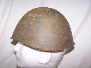 Italian M33 Helmet,  Complete.  In The Spanish Civil War 1936 - 39.  Size 57.