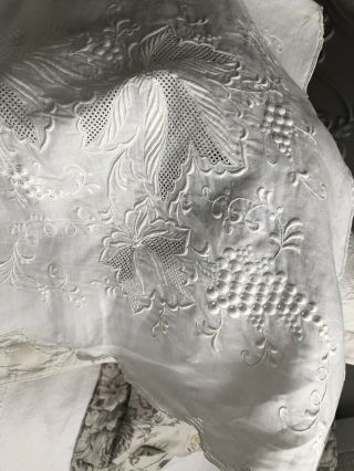The Best Gorgeous Antique Vintage Huge White Work Needle Lace Tablecloth