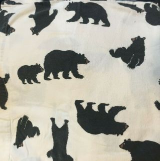 Black Bear Cotton Flannel Sheet Set 4 Pc Queen Size