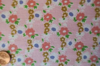 One Vintage Feedsack Pink Lattice Flowers 37x44 Spot O/w Pristine Great