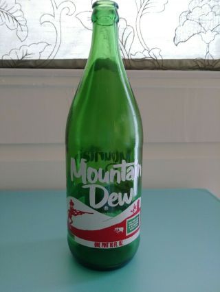 Rare Mountain Dew Bottle Soda Bottle.  No Deposit 26oz Acl Bottle.