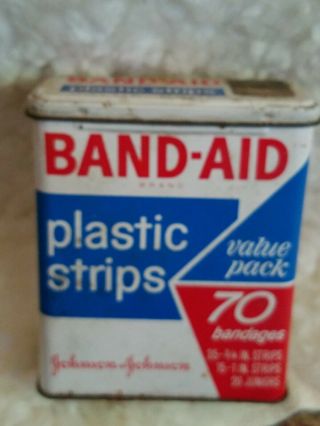 Antique Vintage Johnson & Johnson Band - Aid Bandages Metal Tin Box Value Pack