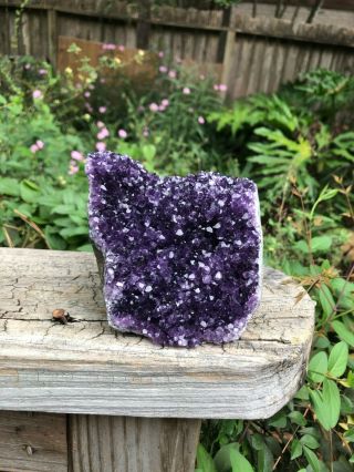 Large Uruguayan Amethyst Cluster With Calcite (2lb 7oz) - 4 Inches Tall - Grade A