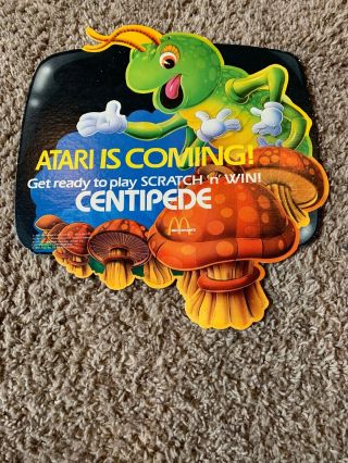 Rare - 1982 Mcdonalds Atari Centipede Double Sided Sign
