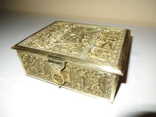" Erhard & Sohne " Bronze Jewelry Casket Box - Putti/cherubs,  C1900