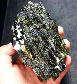 Rare 607 G Natural Green Tourmaline Crystals Rough Stone Specimen A38