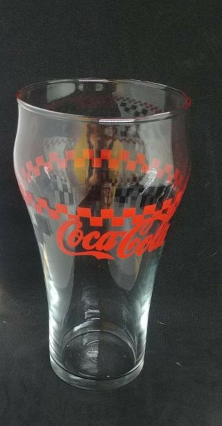 Vintage Coca Cola Glasses Red And Black Squares