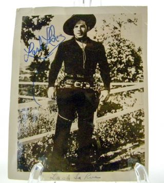 Vintage Signed Autograph Photograph,  Lash Larue,  Black & White Cowboy Photo,  Nr