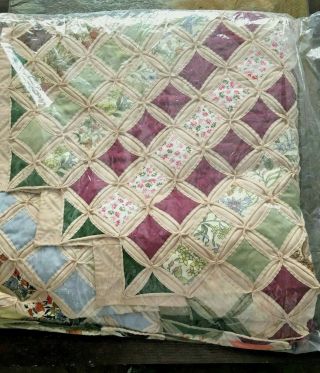 Vintage Cathedral Window Quilt Hand - Quilted