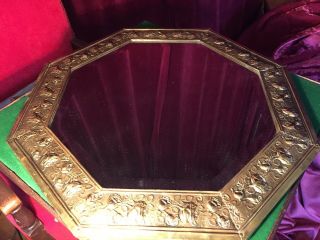 Brass Framed Mirror Art Nouveau,  Arts And Crafts