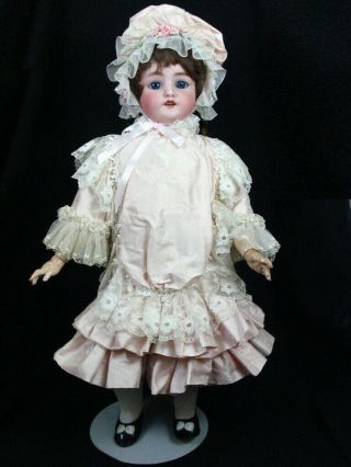 Antique German Bisque Doll Cm Bergmann Simon & Halbig 8 1/2 22 " Tall Blue Eyes