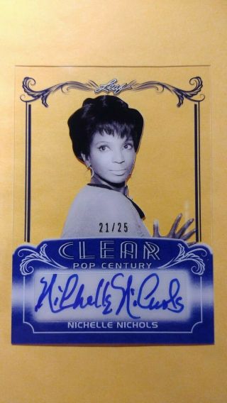 2017 Leaf Pop Century Clear Nichelle Nichols /25 Auto Autograph Signature C - Nn1
