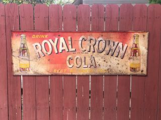 Large Vintage 1951 Royal Crown Rc Cola Soda Sign 54 X 18 Nehi