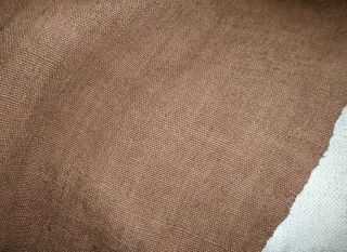 Antique French Loomed Nubby Linen Hemp Fabric Rustic Brown