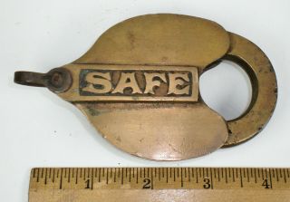 Vintage Brass Safe Lock Padlock No Key