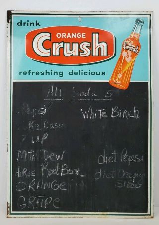 Vintage Drink Orange Crush Refreshing Delicious Tin Menu Chalkboard Sign 27x19