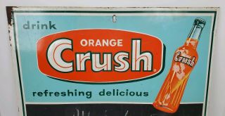 Vintage Drink Orange Crush Refreshing Delicious Tin Menu Chalkboard Sign 27x19 3