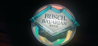 Vintage Busch Bavarian Beer Lighted Motion Sign With Color Wheel Bar