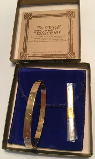 1970 Aldo Cipullo Charles Revson Cartier 18k Gp Love Bracelet