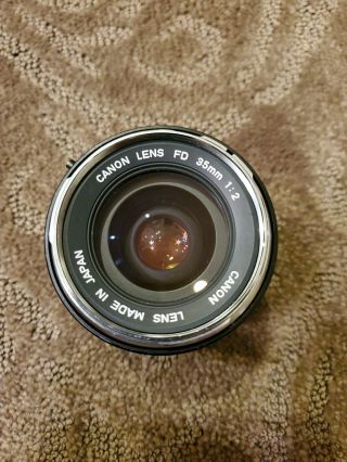 Vintage Canon Fd 35mm 1:2 Lens Lens Film Camera Made In Japan