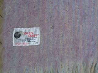 Vintage Glen Tarff Glen Cree Mills 70 Mohair Throw Blanket Scotland 48x72 Mauve