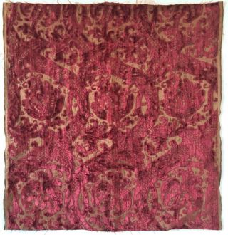 19th C.  French Silk Woven Cut Velvet (2913)