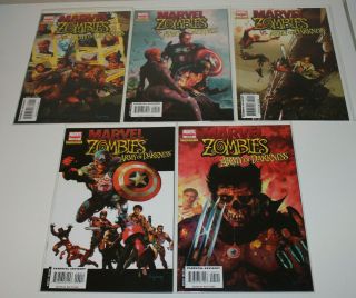 Marvel Zombies Vs.  Army Of Darkness 1,  2,  3,  4,  5 Complete Set Run 2007 Nm To Nm,