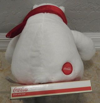 Coca - Cola White Polar Bear Plush Toy Red Stuffed 2011 Coke 9 