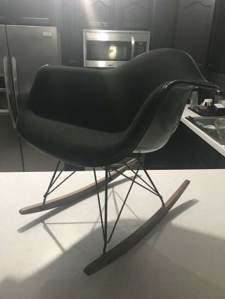 BLACK on BLACK Eames Herman Miller Wire ROCKER Chair 2