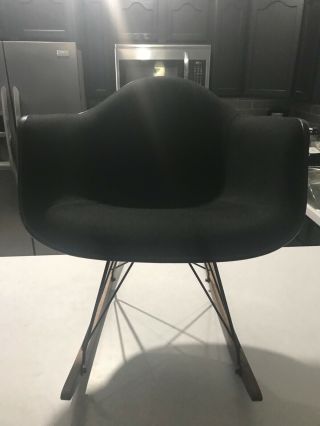 BLACK on BLACK Eames Herman Miller Wire ROCKER Chair 3