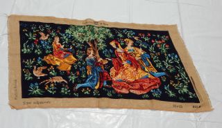 Vintage French Scene Needle Point Tapestry 112x60cm (t674)