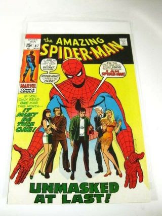 Rare The Spider - Man 87 Marvel Comic Book 12 Cent Silver Age.