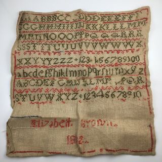 Antique 1832 Alphabet Sewing Sampler Needlework Elizabeth Georgian