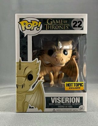 Rare Game Of Thrones Viserion Gold Dragon Hot Topic Exclusive Funko Pop Figure