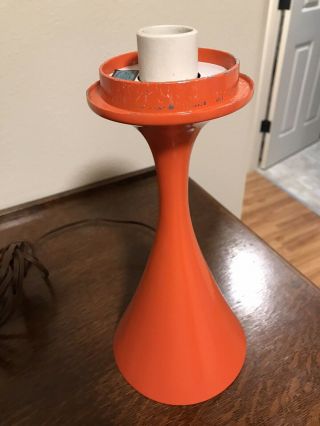 Vintage Laurel Bill Curry Orange Mushroom Lamp 3