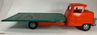 Vintage Structo Flat Bed Truck Car Hauler Pressed Steel Metal 1930’s Toy