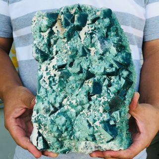 6.  7lb Discovery Of Natural Transparent Green Fluorite Fdl62