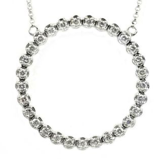 White Diamond Pendant Statement Necklace 18k White Gold Certified 0.  80cts $9,  700