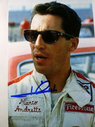 Mario Andretti Authentic Hand Signed Autograph 4x6 Photo - Race Car Legend