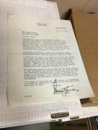 Vintage Letter Signed By Us Secretary Of War Patrick J.  Hurley Dated 1 - 13 - 60