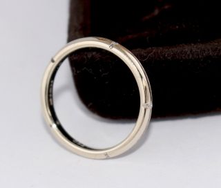 Tiffany & Co Diamond Wedding Band Ring 18k White Gold Size 6.  5 3
