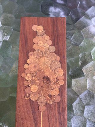 Large Mid Century Roger Sloan Fine Wood Craft Twig/Weed Wall Vase Inlay Inlaid 2