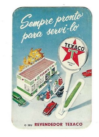 Texaco Wallet Calendar Card Brazil Vintage 1956 In Spanish