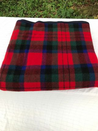 Pendleton Wool Blanket Queen Tartan Plaid Red Blue Green Buffalo 88x90