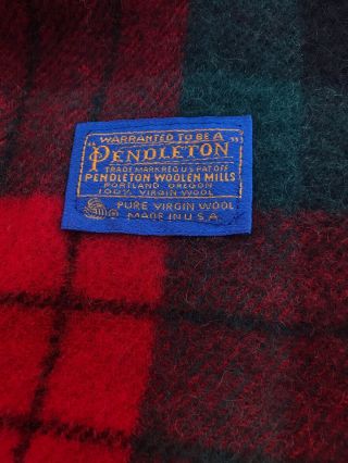 Pendleton Wool Blanket Queen Tartan Plaid Red Blue Green Buffalo 88x90 3