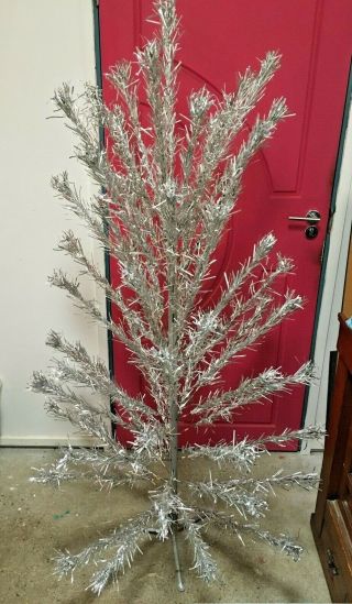 Vintage 1960’s Silver Aluminium Tinsel Christmas Tree