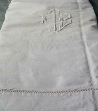 Linen Monogram Dowry Sheet French Antique Metis Linen Sheet King Size 118x85 " D2