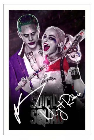 Margot Robbie & Jared Leto Suicide Squad Signed Photo Print Autograph